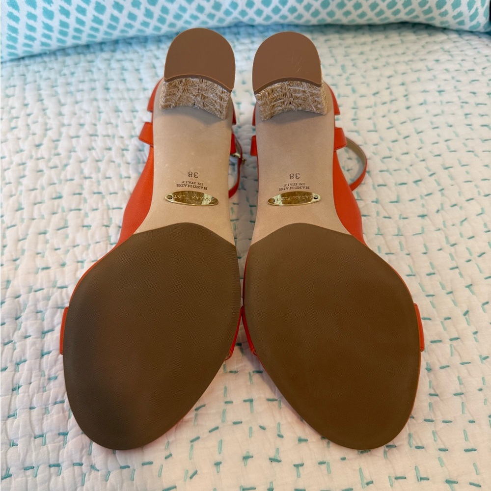 Beautiful Sarah Flint Papaya Block Heeled Sandals 60mm - Picture 5 of 6